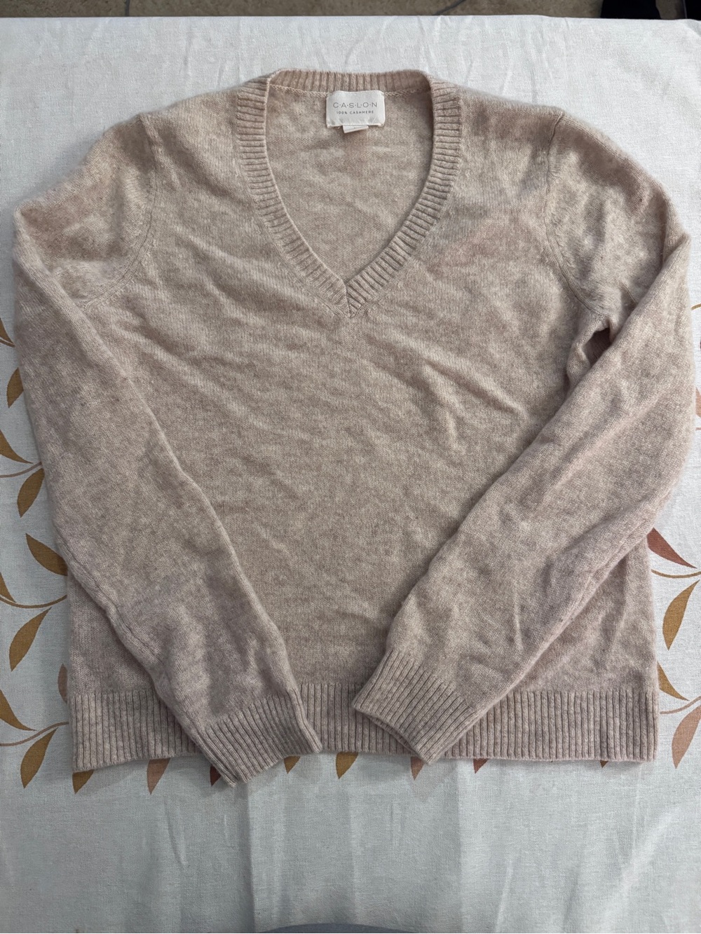 Caslon Soft V-Neck Sweater in Light Taupe